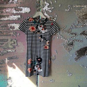 French Connection Stripe and Floral Print Dress